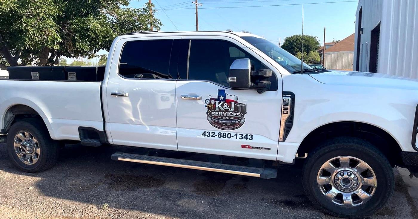 K & J Services of Texas service truck in Odessa, TX